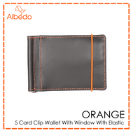 กระเป๋าสตางค์/คลิปหนีบธนบัตร ALBEDO 5 CARD CLIP WALLET WITH WINDOW WITH ELASTIC รุ่น ORANGE - OR03799