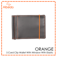 กระเป๋าสตางค์/คลิปหนีบธนบัตร ALBEDO 5 CARD CLIP WALLET WITH WINDOW WITH ELASTIC รุ่น ORANGE - OR0379