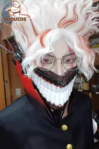 Hot New Anime Dandadan Cosplay Ken Takakura Okarun Devil Mask Horn Skull Mask Halloween Monster Prop