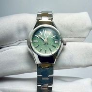 全新 GENBUX 金白士 瑞士 SWISS 自動錶 早期老錶 古董錶 仕女錶 手錶 銀色 綠色漸層磨砂 復古 簡約 Vintage 古著 SEIKO錶帶
