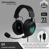 Tecware Q2 / Q5 RGB Over Ear Gaming Headset with Mic, Wired USB 7.1 Surround Sound, Earcup Replacement Sold Sep.