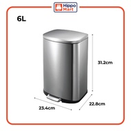 EKO Dustbin | Della | EK9366 | 20L | Dustbin | Trash Bin | Waste Bin | Stainless Steel | Soft Closin
