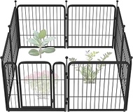 FXW Decorative Garden Fence Panels with Gate, Dog Fence for The Yard, Heavy Duty Metal, 24inch High 