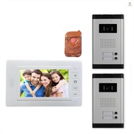 Video Doorbell Dual Units Apartment Video Intercom System 1 Night Vision Camera 7 Inches Monitor Unlock Dual Way Intercom