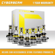 CyberBeam CAR LED LIGHT C25 SUPER BRIGHT H4 H11 H16 H1 H7 H8 H9 130 WATT 30000LM