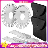 JR-8Pieces Wire Gauge Measuring Tool, Metal Gauge Thickness Tool, Sheet Thickness Gauge, Round Dual 