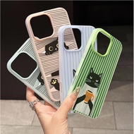 Cute Coffee Cat Pattern Striped Case For Honor 400 90 Lite 400 PRO X9B X7B X9D X7D X6D X9A X6C Soft 