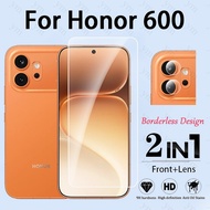 2 In 1 Honor 600 Transparent borderless design Tempered Glass Screen Protector For Honor 600 Lite Pr