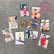Combo of 8 Photos size 6x9 + 8 Wooden Clips + 1m of rope
