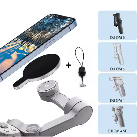 Magnetic Phone Mount for DJI Osmo Mobile7 6 5 4 SE Handheld Stabilizer Anti-lost Lanyard Holder for 