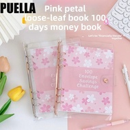 PUELLA 100 Envelope Savings Challenge, Loose-Leaf Binder Financial Management Saving Money Binder, M