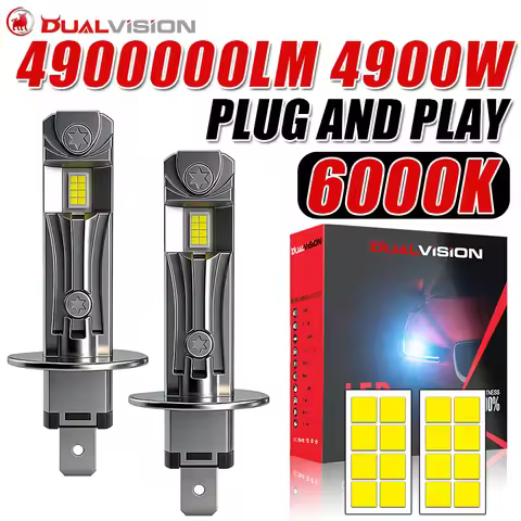 Dualvision H1 LED Car Headlight Bulbs 4900W Mini Canbus Led for Car Headlamp Fanless Light Auto Diod