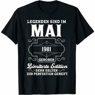 New May 1981 40Th Birthday Man 40 Years Vintage Premium Gift Tee T-Shirt