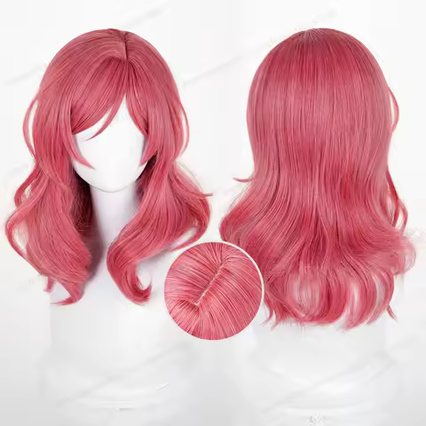 Maki Nishikino Cosplay Wig Synthetic Hair 48cm Rose Red Women Wig Anime Heat Resistant Wigs