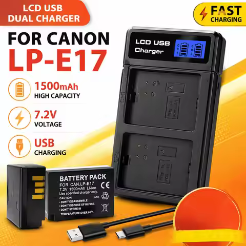 Dual Charger Set for LP-E17 Battery For Canon EOS R100 RP 200D M3 M5 M6 250D 77D 750D 760D 800D Rebe