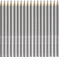 Faber-Castell Grip 2001 Pencil in Pack of 6, HB Hardness, Case Colour: Silver Argento HB
