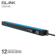 GLINK GPDU-14 ปลั๊กไฟ 12 ช่อง มีจอ LCD+Overload+Surge 16A 3600W (สาย 3m)