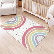 STARUIA Washable Rainbow Rug for Girls Bedroom, Colorful Rug 4x6 Area Rugs for Nursery Kid Room, Non
