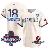 2025-26 Major League Baseball Men's Los Angeles Dodgers Champion Yoshinobu Yamamoto White Home Baseb