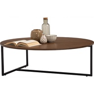 Round Coffee table Solid Wood Coffee Table in Matt Black Epoxy leg with Black Ash Veneer