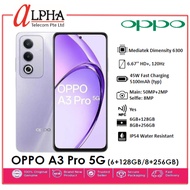 OPPO A3 Pro 5G (6GB+128GB)/(8GB+256GB) | 360° Damage-Proof Armour Body | Splash Touch | 5100mAh Batt