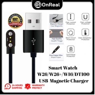 OnReal W26/W26+/W16/W17/DT100 Universal USB Charger Smart Watch Charger Magnetic Cable USB Magnetic 