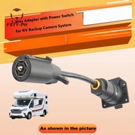 For RV 7-Way Adapter with Power Switch for Backup Camera Systems 7-Pin Connector