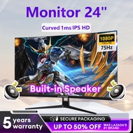 Monitor Computer 24 Inch Frameless Curved Monitor With Speakers 75 Hz Full HD Ultra Wide Ultra Thin Gaming Monitor Computer LED 4k Monitor