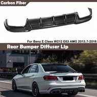 Carbon Fiber Car Rear Bumper Diffuser Lip Spoiler Bracket Exhaust Plate For Mercedes Benz E Class W2
