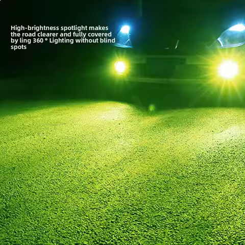 New car led two-color fog light 9005 H8 H11 H7H3 golden light 881 flash 9006 lime light