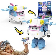 Super Wings Transformable Toys, 5 in Jett Airplane Transforming Figures Toys, 2 in 1 Mode Rescue Bot
