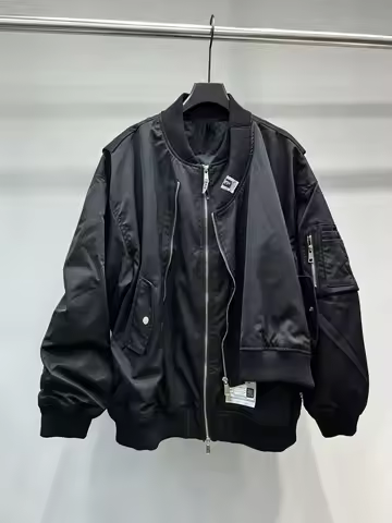 Men's Fashion Streetwear Deconstructed Bomber Jacket MA1 Flight Jacket