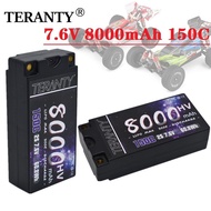 Teranty 8000mAh 7.6V 2S Shorty Battery 150/300C RC Lipo Battery For Car Truck Boat 7.6V Battery With