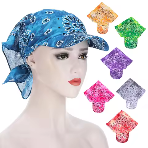 Bandana With Print Women Men Hedging Hat Sunscreen Turban Summer Outdoor Headscarf Headpiece Scarf C
