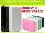 *2to4Days*$2.90* 12000mah 20000mah Powerbank Power Bank Mobile Portable USB 30000 battery charger 1A Xiaomi Redmi LG HTC Samsung Sony Nokia Acer Asus Apple