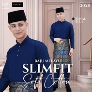QAYRAA 2026🪔 Royal Blue Baju Melayu Soft Cotton DEWASA Lelaki Slim Fit Cekak Musang Baju Raya Ayah- 