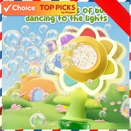 Sunflower Automatic Electric Bubble Machine Portable Bubble Blower Light-Up Toy for Bath & Party