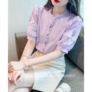 Blouse Korean imported buttonedWanita T8878