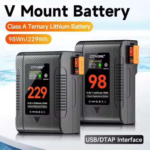 V Mount Battery BP-98 BP-229 Mini V-Mount Battery with PD 65W USB-C Fast Charging for Video Camera C