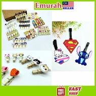 Cartoon Wooden Clip Photo Luggage Tag