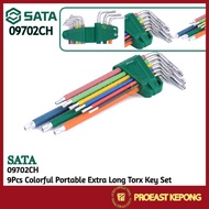 SATA [ 09702CH ] - 9Pcs Colorful Portable Extra Long Torx Key Set