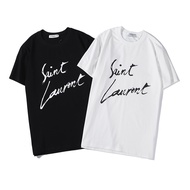 Short Sleeve Round Neck T-shirt With Fashion Ysl Letter Printed For Men And Women