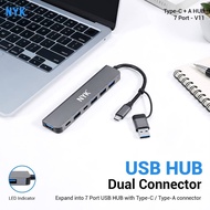 NYK 7-port USB Hub V11 Dual Connector Type-C + A USB3.0 USB2.0/
