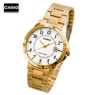 Velashop  นาฬิกาข้อมือผู้หญิง Casio สายสแตนเลส สีทอง รุ่น LTP-V004G-7BUDF  LTP-V004G-7B  LTP-V004G