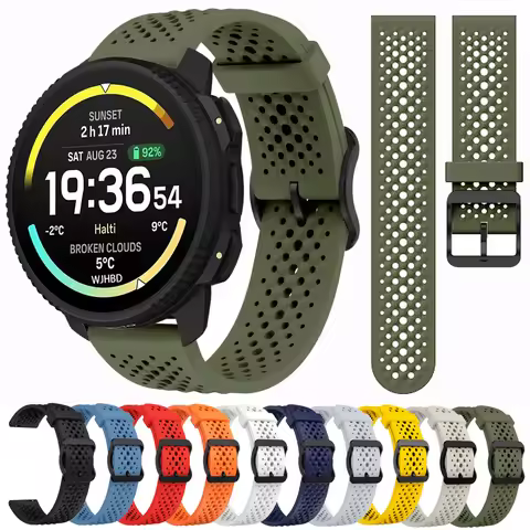 For SUUNTO VERTICAL 2/RUN/Ocean/5 9 PEAK PRO/RACE 2 S 22mm Silicone Strap for HUAWEI GT Runner 2 GT6