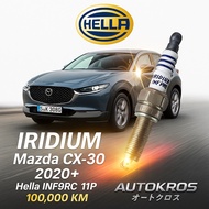 หัวเทียนเข็มอิริเดียม Mazda CX-30 2020+ ชุด 4 หัว Hella INF9RC-11P 100000 กม แท้