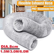 【Good Quality】80mm Dia Aluminium Tumble Dryer Vent Hose Exhaust Pipe Extractor Fan Ventilation