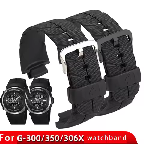 For Casio G-SHOCK watch strap men's G-300/G-500/301B/306X sports resin silicone watchband matte wris
