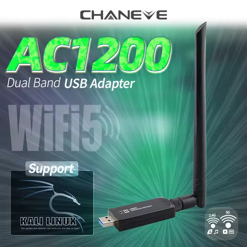 CHANEVE RTL8812AU Chipset 5GHz 1200Mbps WiFi Adapter USB 3.0 Wireless Network Card + 5dbi antenna Fo