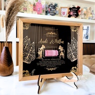 30x40 Embossed Wedding Dowry Frame - Javanese Wayang Themed Dowry Frame - 30x40 Dowry Frame